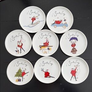 Pottery Barn Santa Baby Coasters Set of 8